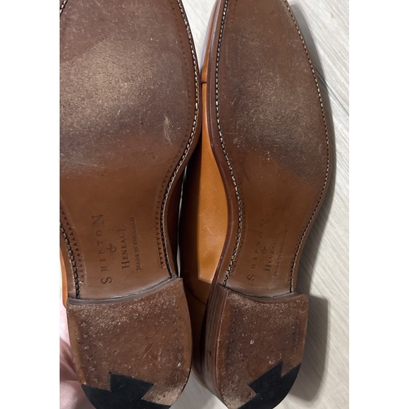 Men Size 9 F Shipton & Henage Cap Toe Camel Brown Lace Up Dress Shoes Oxford main image 10
